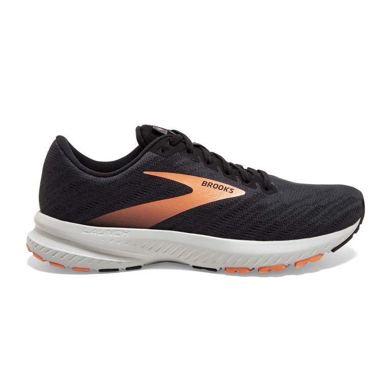 Brooks Launch 7 Road Running Shoes - Women's - Ebony/Black/Cantaloupe (29403-TPHD)